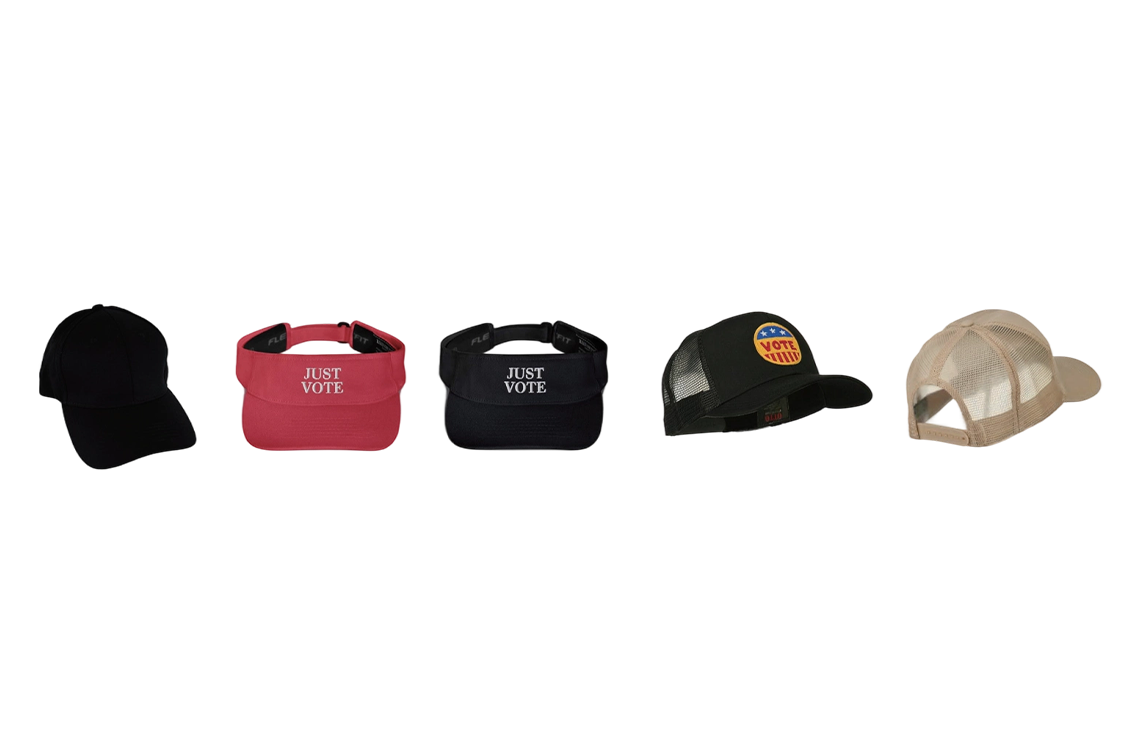Election Hats (Visor Caps, Baseball Caps, Foam Mesh Caps)